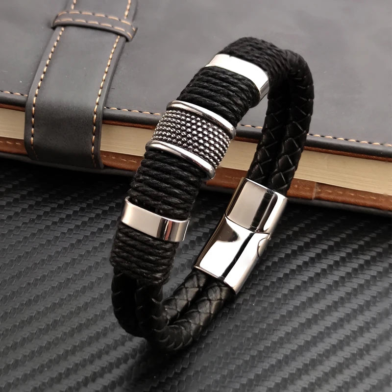 Magnetic EMF Blocking Leather Bracelet