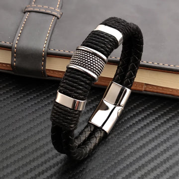 Magnetic EMF Blocking Leather Bracelet